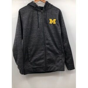 Unisex Colosseum Grey Michigan Wolverines Full Zip Hoodie - Size Medium